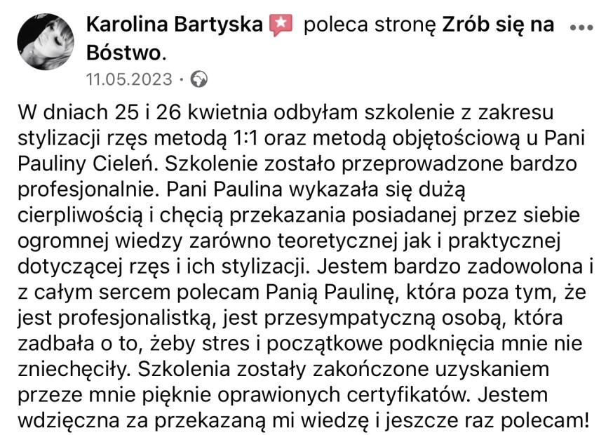 Stylizacja rzęs metodą lekkich objętości 2-3D 2DNI (możliwość dofinansowania)