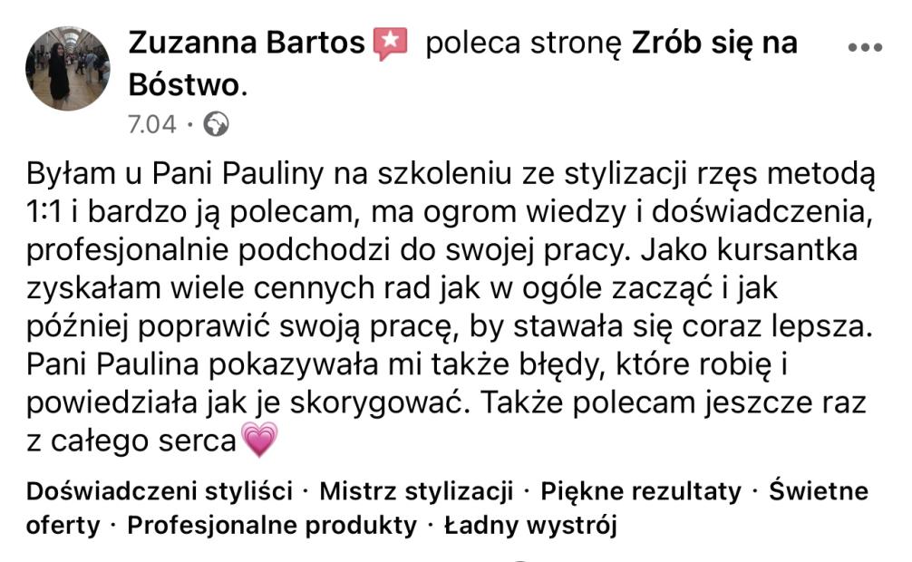 Stylizacja rzęs metodą lekkich objętości 2-3D 2DNI (możliwość dofinansowania)