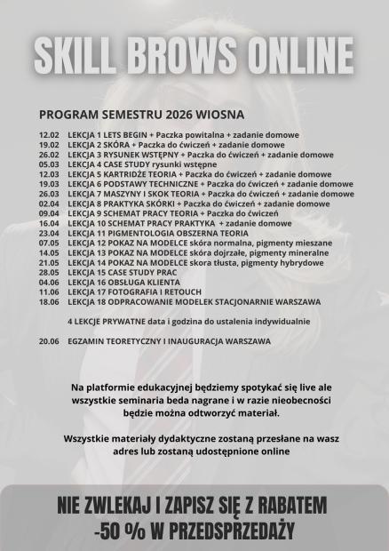 PÓŁROCZNA SZKOŁA ONLINE PMU BROWS - absolute knowlage