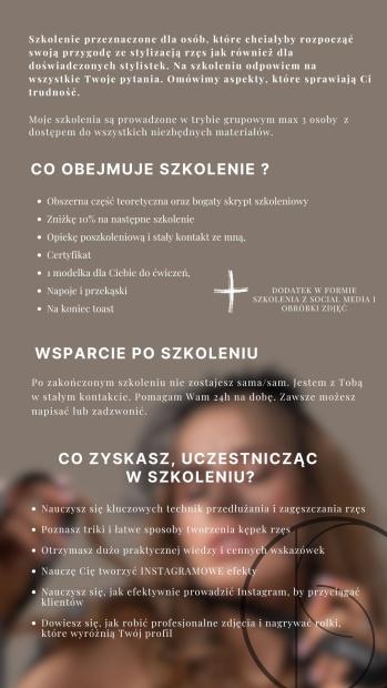 Stylizacja Rzęs Metoda 1:1 + Social Media
