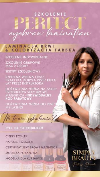 PERFECT EYEBROW LAMINATION Laminacja brwi z koloryzacją + Geometria ( Architektura ) brwi