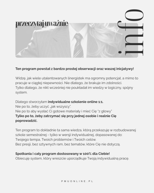 INDYWIDUALNA SZKOŁA ONLINE PMU BROWS - absolute knowlage