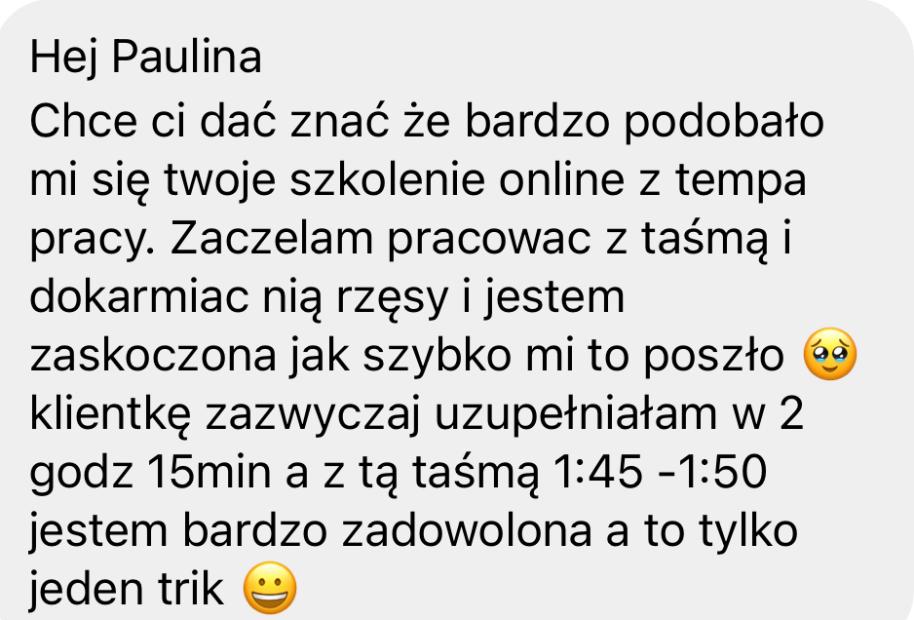 Tempo Pracy w stylizacji rzęs DOFINANSOWANIE